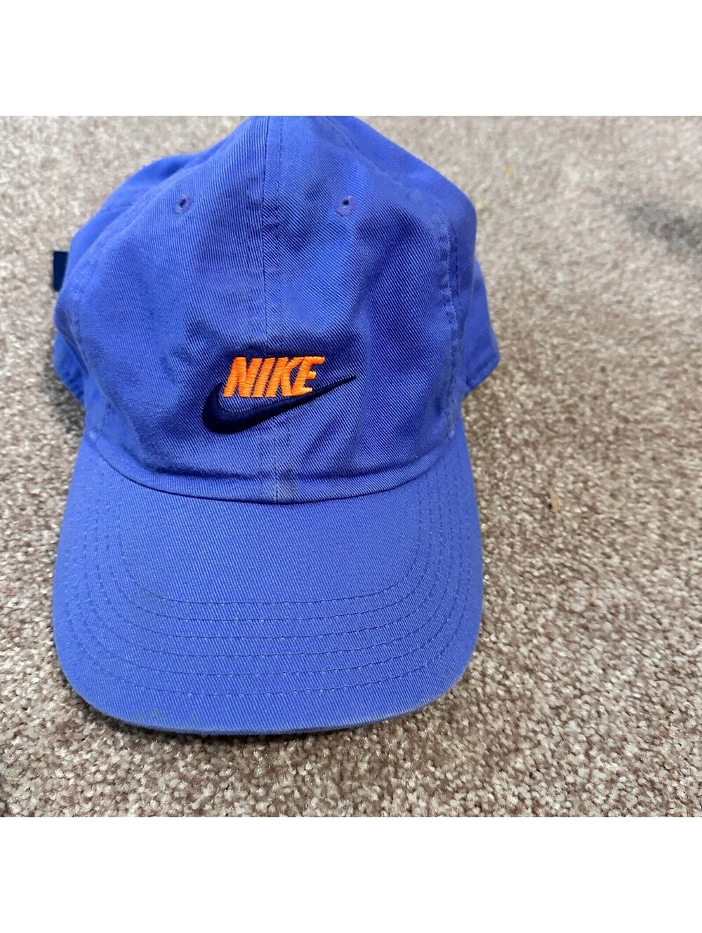 Nike Heritage 86 Blue Baseball Cap with Orange Logo
